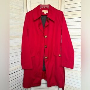 Michael by Michael Kors Red Trench Coat, L